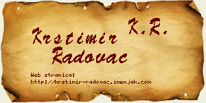 Krstimir Radovac vizit kartica